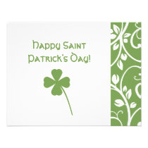Sage Clover Floral Vine Saint Patrick's Day Note invitations