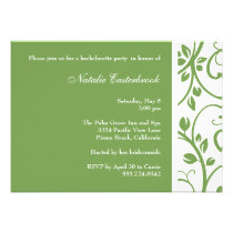 Sage Floral Vine Bachelorette Party Invitation invitations