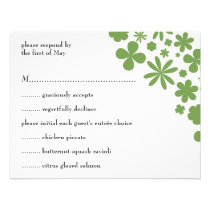 Sage Flower Power Response/Menu Card invitations