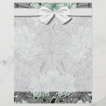 sage green and grey foliage art nouveau floral flyer