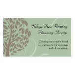 Sage Green and Soft Brown Stylized Eco Tree Business Card