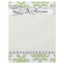 sage green bold large damask pattern personalized flyer