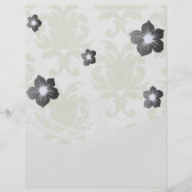 sage green bold large damask pattern personalized flyer