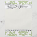 sage green bold large damask pattern personalized flyer