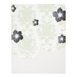 sage green bold large damask pattern letterhead design