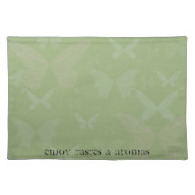 Sage Green Butterflies Wedding and Anniversary Placemat