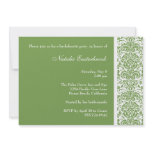 Sage Green Damask Bachelorette Party Invitation