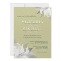 Sage Green Floral Wedding Invitations