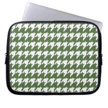 Sage green houndstooth laptop sleeve