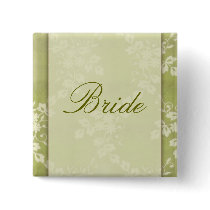 Sage green lace pinback button