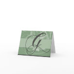 Sage green monogram card - Initial G