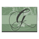 Sage green monogram card - Initial G