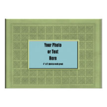 Sage Green Mosaic Tile Frame - Customizable Announcements