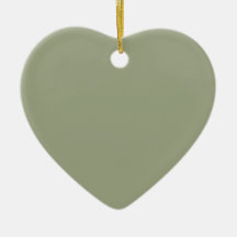 Sage Green Save the Date Heart Ornament