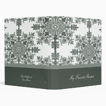 Sage Victorian Damask Recipe Book Binders
