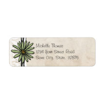 Sage Vintage Daisy Wedding Address Return Address Labels