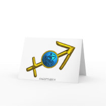 SAGITTARIUS Blue Turquase & Gold Zodiac Birthday