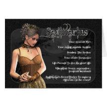 Sagittarius Gothic Zodiac Birthday Card