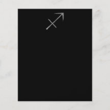 Sagittarius. Zodiac Astrology Sign. Black. Full Colour Flyer