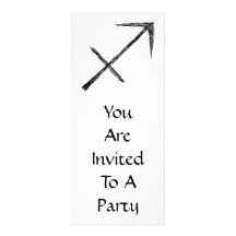 Sagittarius. Zodiac Astrology Sign. Black. Custom Invitations