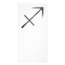Sagittarius. Zodiac Astrology Sign. Black. Photo Cards