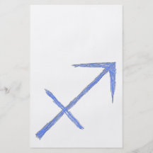 Sagittarius. Zodiac Astrology Sign. Blue. Flyer Design