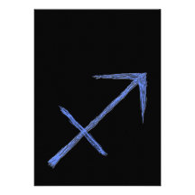 Sagittarius. Zodiac Astrology Sign. Blue. Personalized Announcement