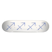 Sagittarius. Zodiac Astrology Sign. Blue. Skate Board