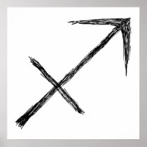 Sagittarius. Zodiac Astrology Sign. Poster