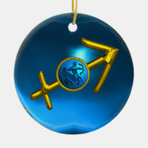 SAGITTARIUS ZODIAC BIRTHDAY JEWEL Blue Turquase Christmas Ornaments