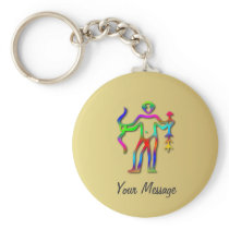Sagittarius Zodiac Star Sign Rainbow Gold Key Ring Key Chains