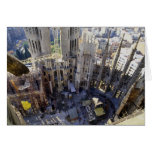 Sagrada familia, aerial, Barcelona, Spain Greeting Cards