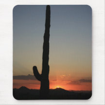 Saguaro Cactus at Sunset Mousepads