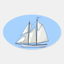 Sail Away Oval Stickers