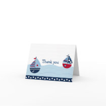 Sail Away Sailboat Nautical Thank You Note Cards