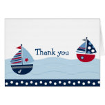 Sail Away Sailboat Nautical Thank You Note Cards