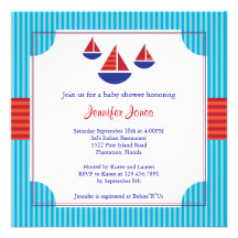 Sail Boat Baby Shower Invitation