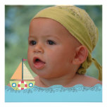 Sail Boat Boys Birthday Party Photo Invite