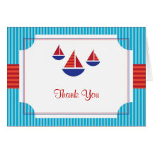 Sail Boat Card Thank You Card or Note Card