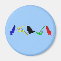 Sailboard Windsurfing sailboarding sailing sports Fridge Magnets