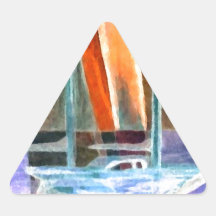 Sailboat Abstract Intangible Sailing Decor Gifts Sticker