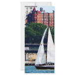 Sailboat Against Manhattan Skyline Personalized Rack Card