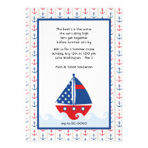 Sailboat and Anchors Summer Cruise Invitation