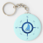 Sailboat And Compass Rose Keychains