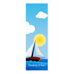 Sailboat and sun - bookmark business cards