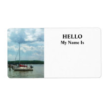 Sailboat at Dock Cold Springs NY Personalized Shipping Labels