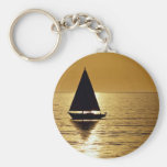 Sailboat at sunset, sloop keychains