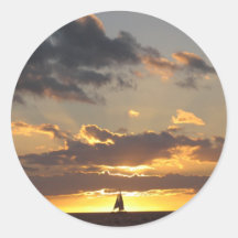 Sailboat at sunset stickers