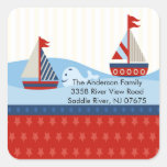 Sailboat Baby Shower Square Sticker