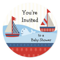 Sailboat Baby Shower Sticker